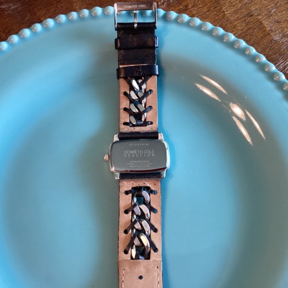 Kenneth Cole Reaction Ladies Watch with Leather Strap & imbedded Silver Links - Picture 3 of 5